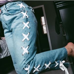 Zara lace up jeans